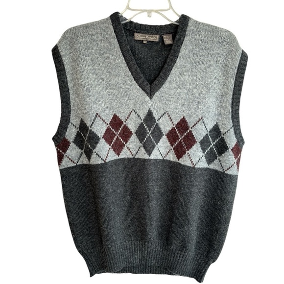 Vintage Other - Vintage Mens Argyle Sweater Vest Multicolor X-Large Wool Blend Academia Classic